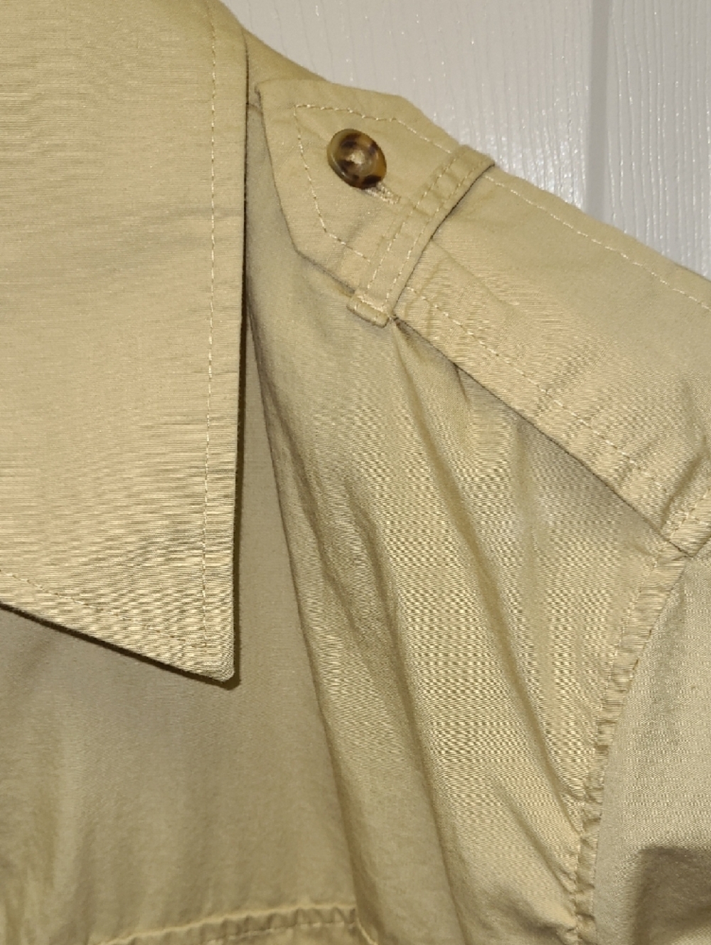 Bitten by Sarah Jessica Parker Cotton khaki Tan button down casual Shirt Dress - Picture 3 of 11